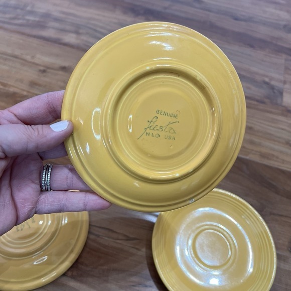 Set of 3 Vintage Fiesta Ware HLC Homer Laughlin China‎ Saucers/Plates 6" - Picture 8 of 9